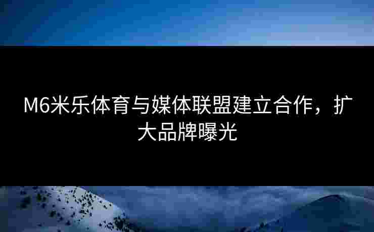 M6米乐体育与媒体联盟建立合作，扩大品牌曝光