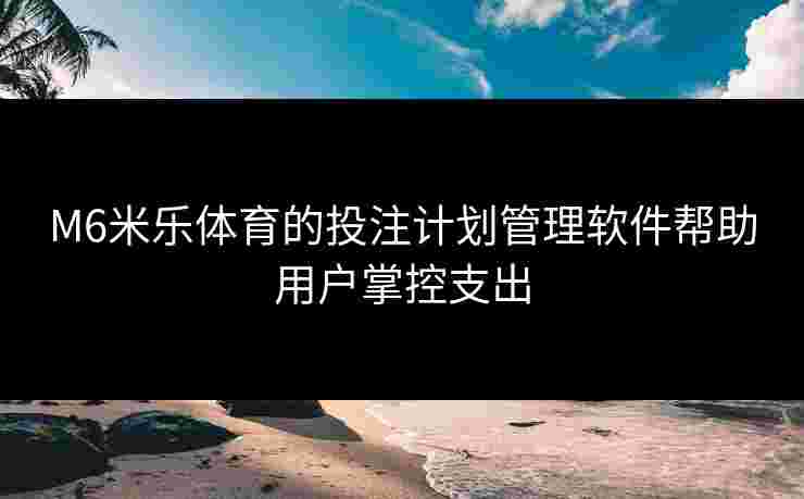M6米乐体育的投注计划管理软件帮助用户掌控支出